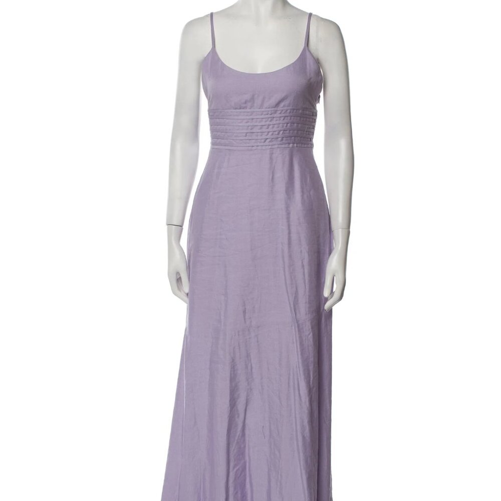 SIMKHAI Prudence linen-blend maxi dress in lupine purple